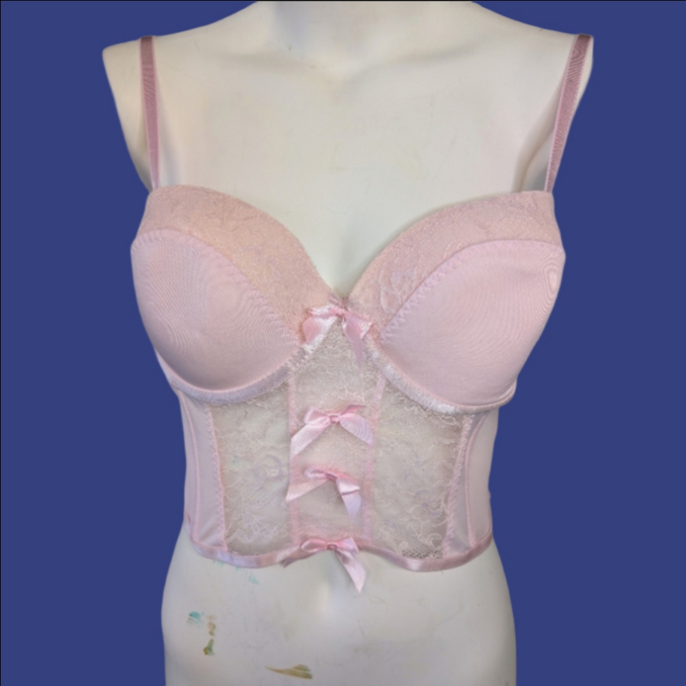 Corset Lace Pink With Bow  Hook Whimsy Fairy Back Size XL NWT
